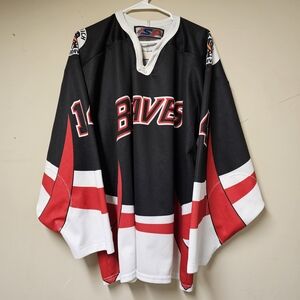 Saanich Braves Hockey Jersey Men’s XL Black Red White #14 Made in Canada